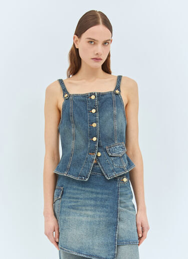 Ganni Heavy Washed Denim Top Blue gan0258032