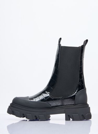 Cleated Mid Chelsea Boot Ganni Cleated Mid Chelsea Boot Black gan0258044