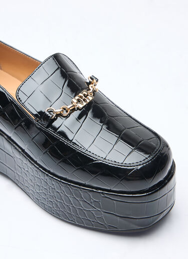 Ganni Butterfly Chain Platform Loafers Black gan0258049