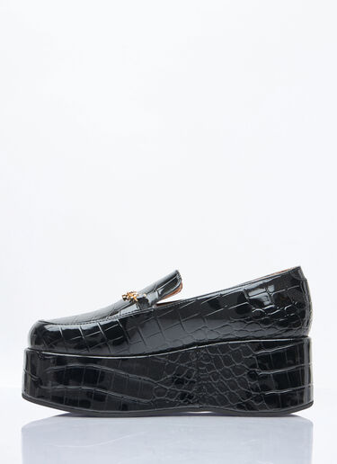 Ganni Butterfly Chain Platform Loafers Black gan0258049