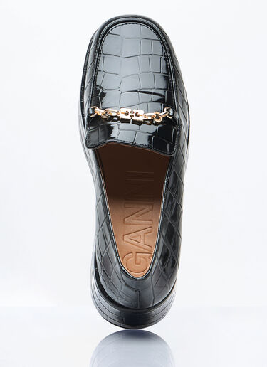 Butterfly Chain Platform Loafers Ganni Butterfly Chain Platform Loafers Black gan0258049