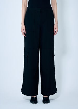 GANNI Solid Twill Suiting Cargo Pants Black gan0259021
