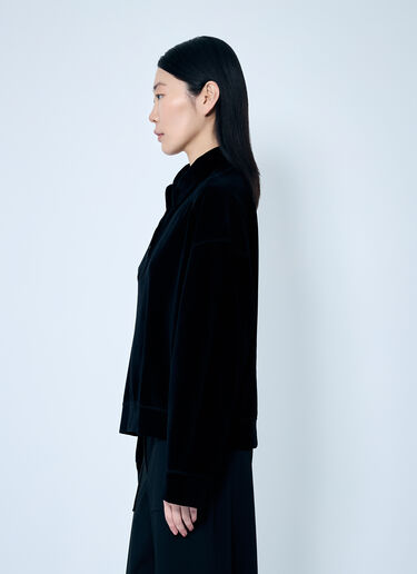 重磅丝绒 Polo 衫 GANNI 重磅丝绒 Polo 衫 黑色 gan0259038