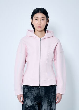 GANNI 抓绒拉链连帽运动衫 粉色 gan0259039