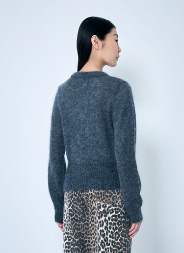 GANNI Light Mohair Tie-String Cardigan Grey gan0259049
