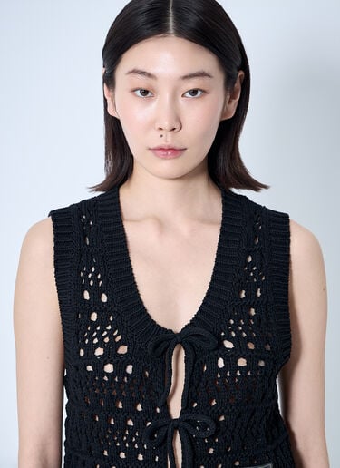 GANNI 徽标贴饰背心  黑色 gan0260001