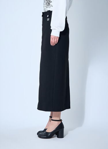 GANNI Bonded Crepe Midi Skirt Black gan0260007