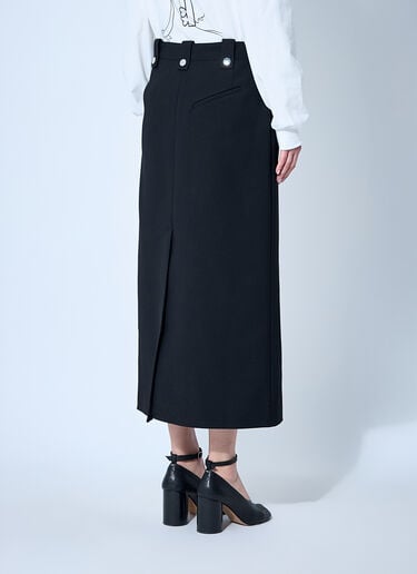 GANNI Bonded Crepe Midi Skirt Black gan0260007