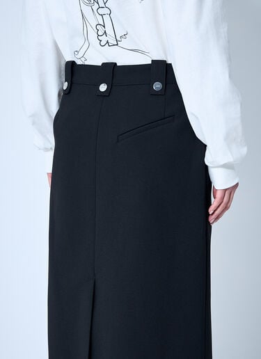 GANNI Bonded Crepe Midi Skirt Black gan0260007