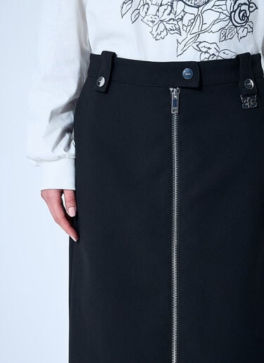 GANNI Bonded Crepe Midi Skirt Black gan0260007
