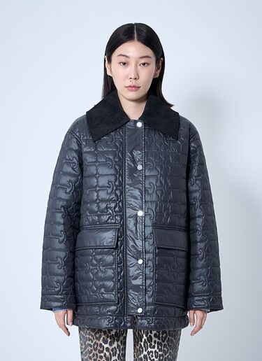 GANNI 闪亮绗缝夹克  黑色 gan0260014
