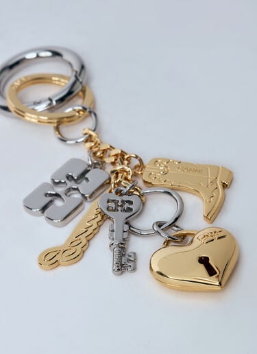 GANNI Bou Charm Keyring Gold gan0260029