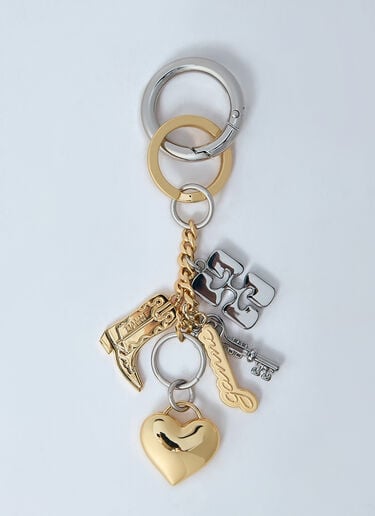 GANNI Bou Charm Keyring Gold gan0260029