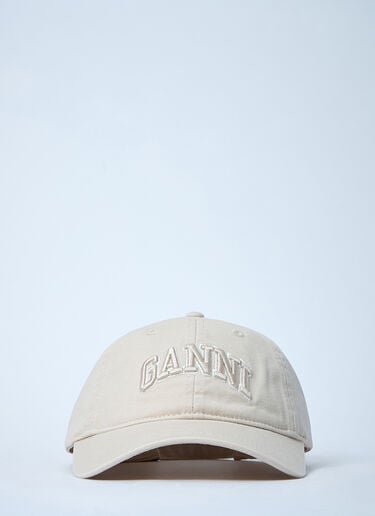 GANNI ロゴモチーフベースボールキャップ ベージュ gan0261041