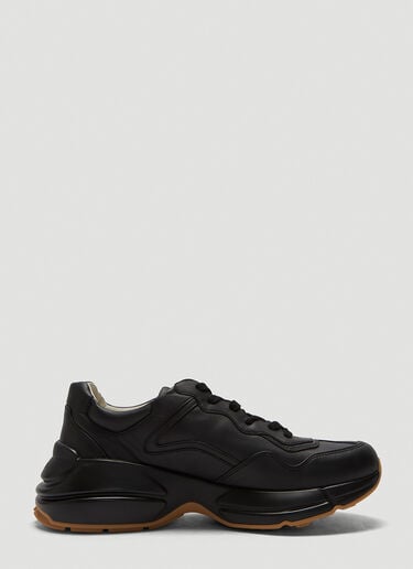 Rhyton Iridescent Logo Leather Sneakers Gucci Rhyton Iridescent Logo Leather Sneakers Black guc0135049