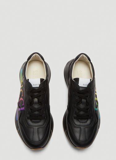 Rhyton Iridescent Logo Leather Sneakers Gucci Rhyton Iridescent Logo Leather Sneakers Black guc0135049