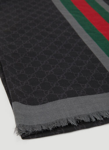 GG Web Stripe Scarf Gucci GG Web Stripe Scarf Black guc0151110