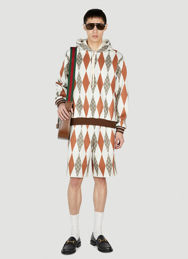 Argyle Hooded Sweatshirt Gucci Argyle Hooded Sweatshirt Brown guc0152007