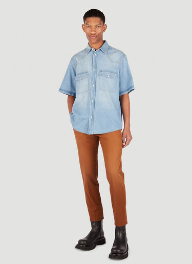 로고 패치 데님 셔츠 Gucci 로고 패치 데님 셔츠 블루 guc0152020