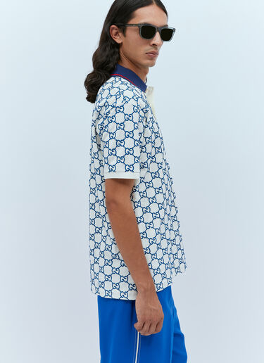 GG Stretch Polo Shirt Gucci GG Stretch Polo Shirt Light Blue guc0153019