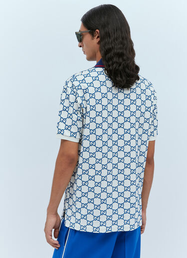 GG Stretch Polo Shirt Gucci GG Stretch Polo Shirt Light Blue guc0153019