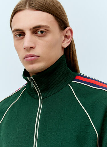 Gucci GG 자카드 지퍼 스웨터 그린 guc0155002