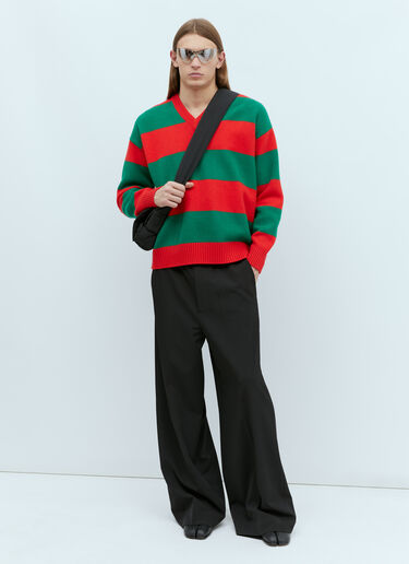 펠트 울 스트라이프 스웨터 Gucci 펠트 울 스트라이프 스웨터 레드 guc0155021