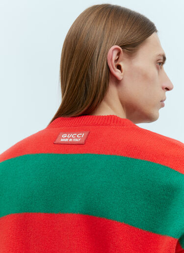 Gucci 펠트 울 스트라이프 스웨터 레드 guc0155021