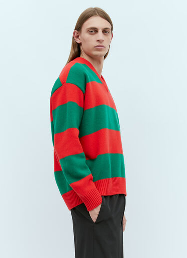 Gucci 펠트 울 스트라이프 스웨터 레드 guc0155021