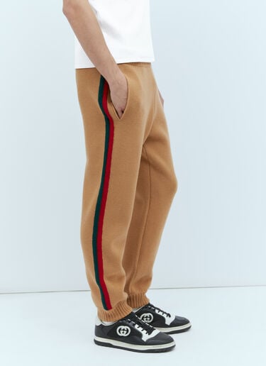 웹 울 니트 트랙 팬츠 Gucci 웹 울 니트 트랙 팬츠 카멜 guc0155024