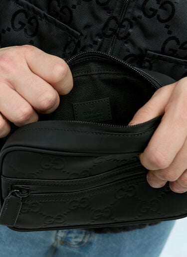 Gucci GG 고무 효과 미니 크로스바디 백 블랙 guc0155149