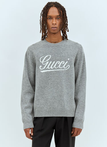 로고 자카드 울 스웨터 Gucci 로고 자카드 울 스웨터 그레이 guc0157025