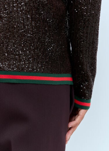시퀸 폴로 탑 Gucci 시퀸 폴로 탑 브라운 guc0158005