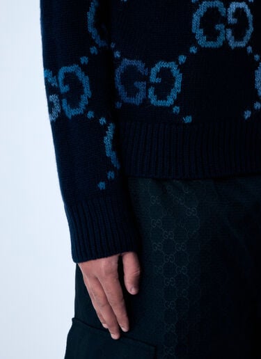 Gucci GG Intarsia Knit Sweater Navy guc0159036