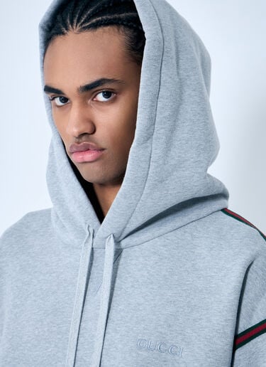 Gucci Cotton-Jersey Hooded Sweatshirt Grey guc0159051