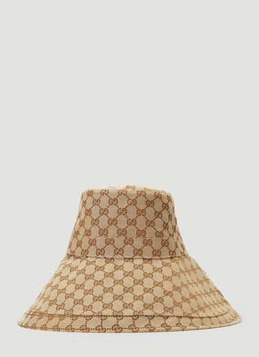 Oversized GG Logo Bucket Hat Gucci Oversized GG Logo Bucket Hat Beige guc0241055