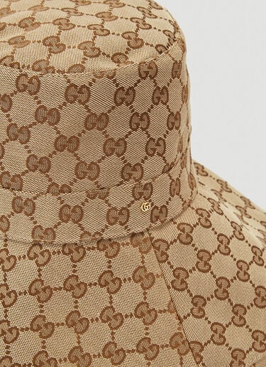 Oversized GG Logo Bucket Hat Gucci Oversized GG Logo Bucket Hat Beige guc0241055