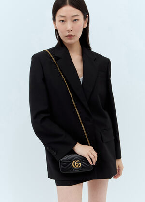 Gucci [GG 마몽트] 수퍼 미니 숄더 백 블랙 guc0243125