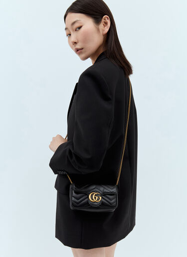 GG Marmont Super Mini Shoulder Bag Gucci GG Marmont Super Mini Shoulder Bag Black guc0243125