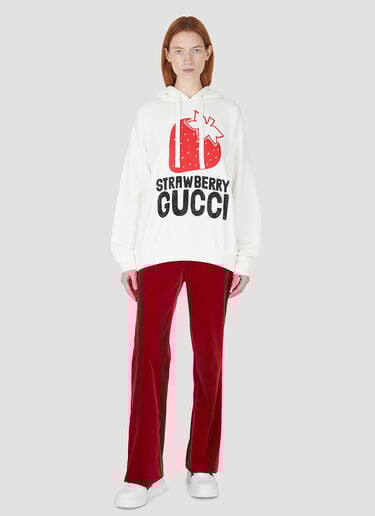 Strawberry Hooded Sweatshirt Gucci Strawberry Hooded Sweatshirt White guc0247070