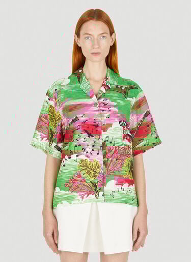 Love Parade Music Ocean Bowling Shirt Gucci Love Parade Music Ocean Bowling Shirt Green guc0250088