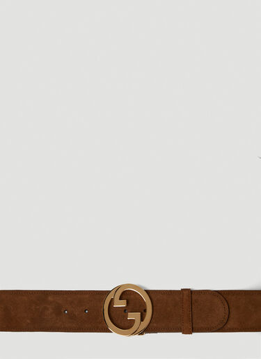 Gucci GG 로고 플라크 블론디 벨트 브라운 guc0250211