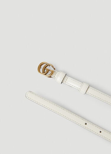 Gucci Double G Thin Belt White guc0250228