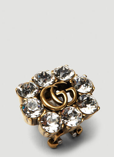 Gucci Embellished GG Marmont Clip-On Earrings Gold guc0250235