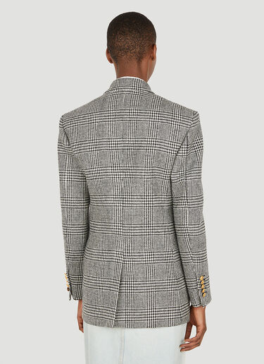 Gucci Double Breasted Houndstooth Blazer Grey guc0251042