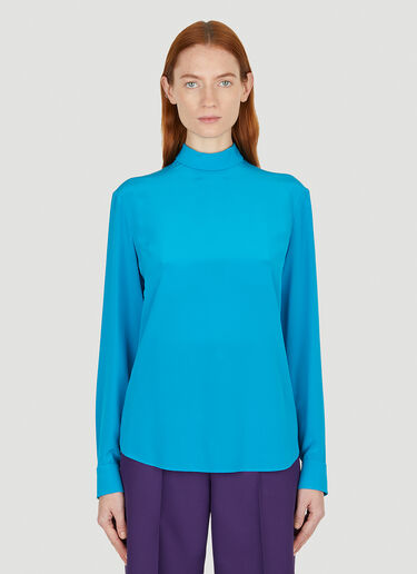 Crêpe de Chine Blouse Gucci Crêpe de Chine Blouse Blue guc0251287