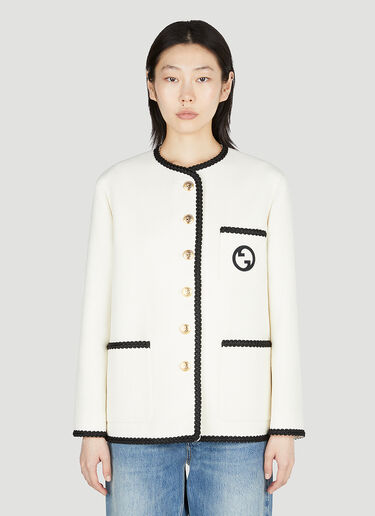 Gucci Contrast Trim Jacket White guc0252055