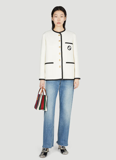 Contrast Trim Jacket Gucci Contrast Trim Jacket White guc0252055