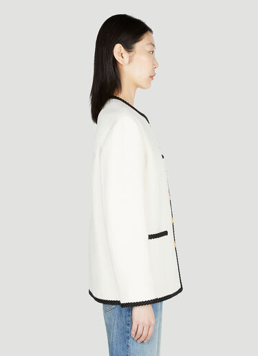 Contrast Trim Jacket Gucci Contrast Trim Jacket White guc0252055