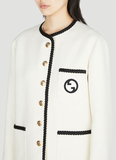 Gucci Contrast Trim Jacket White guc0252055